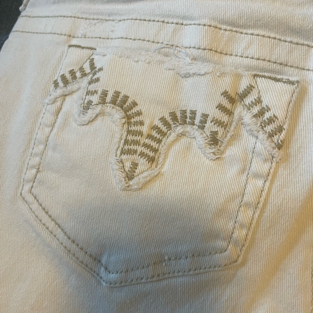 Hydraulic White with Tan Detailing Jeans